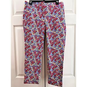 7th Ave Design Studio Floral Ankle Length Slacks Size 6. Cotton Great‎ Condition